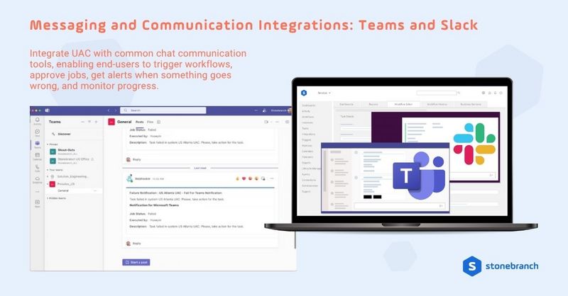 Screenshot example of an end user leveraging Microsoft Teams, integrated with Stonebranch Universal Automation Center, to run an automated approval process workflow.