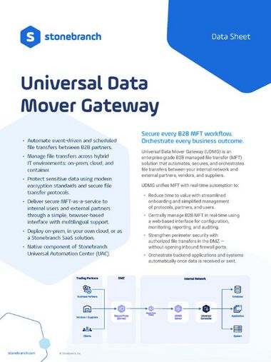 UDMG Datasheet - Stonebranch