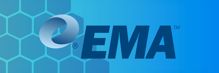 EMA Logo on blue background
