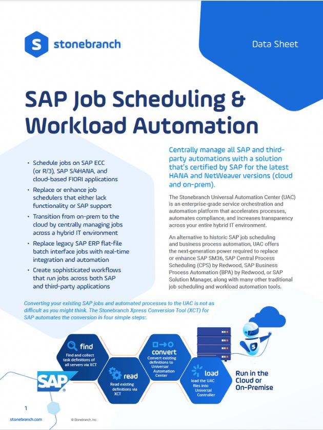 Data sheet: SAP Job Scheduling and workload automation Data sheet: SAP Automation and Scheduling- download now