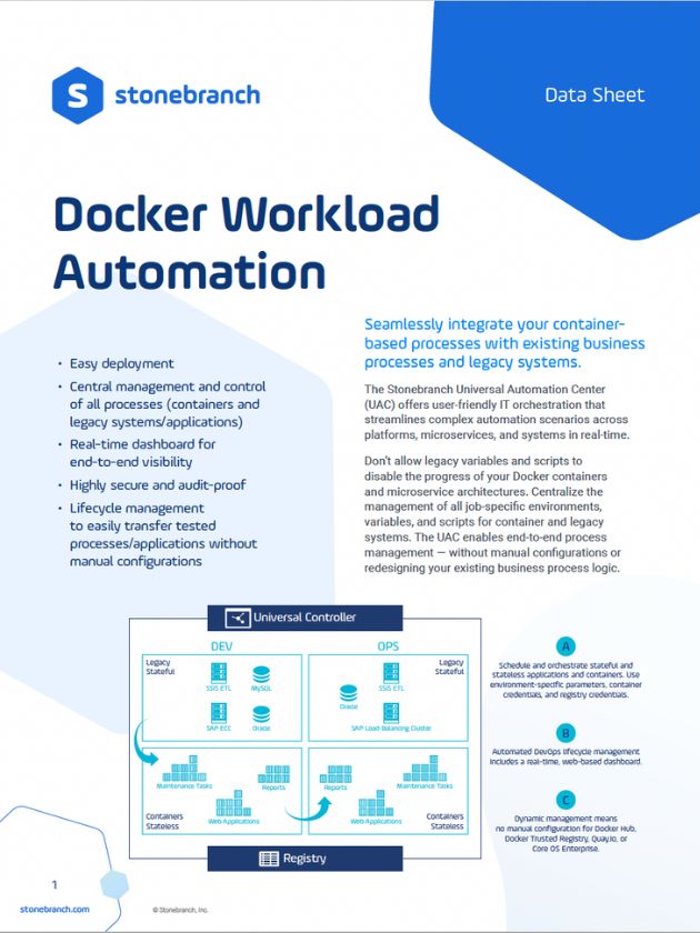 Datasheet: Docker Workload Automation Docker Workload Automation Screenshot Header Download