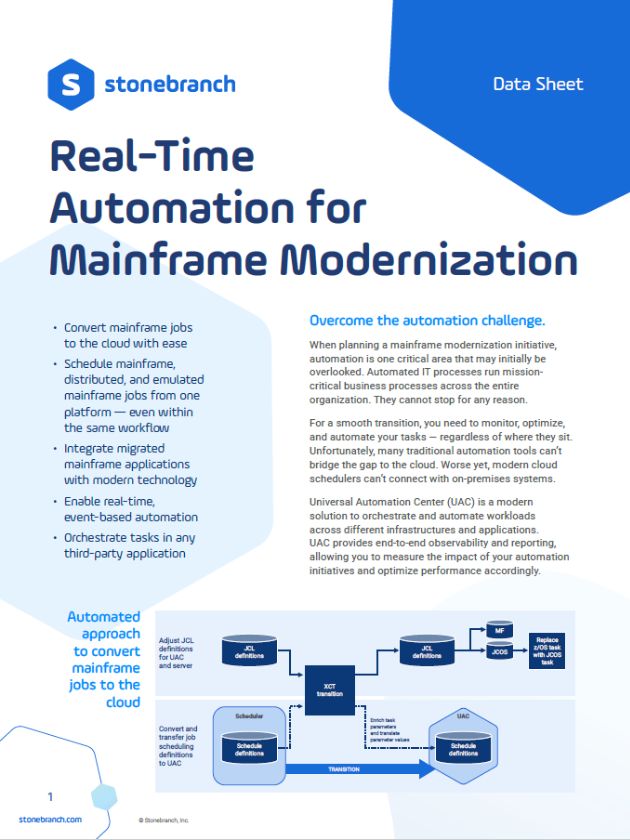Data Sheet: Automation for Mainframe Modernization